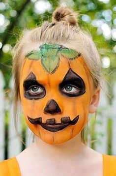 Pumpkin Face Costume, Pumpkin Face Paint Ideas, Halloween Pumpkin Face Paint, Pumpkin Facepainting Ideas, Pumpkin Face Paint For Kids, Halloween Face Paint Pumpkin, Jack O Lantern Face Paint, Face Paint Pumpkin, Halloween Face Paint Kids