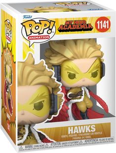 pop animation vinyl figure hawk with headphones in the box, ready to be used as an action figure