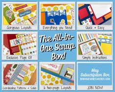 the all - in one scrap box is full of cards, papers and envelopes