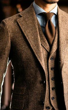 Mens Tweed Suit, डिजाइनर कपड़े, Brown Suit, Dress Suits For Men, Fashion Suits For Men, Mens Fashion Classy