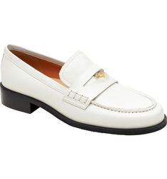 Classic White Loafers With Cushioned Footbed, Classic Slip-on Synthetic Platform Loafers, Semi-formal Slip-on Loafers With Horsebit Detail, Timeless Slip-on Loafers With Horsebit Detail, Classic Slip-on Platform Loafers With Metal Feet, Bass Penny Loafers Woman, White Dress Shoes Men, White Dress Shoes, Loafer Women