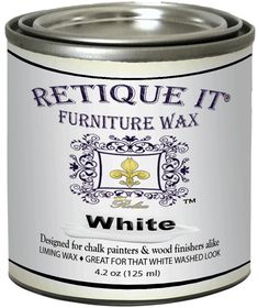 a can of white furniture wax