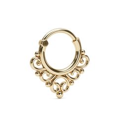 A unique septum ring with a tribal design, this gold septum hoop is perfect for adding a bit of edge to your outfits.  Material options: * 18k gold vermeil (2.5 micron 18k gold on a solid sterling silver base) * 14k solid gold * Closure type: clicker Measurements: Inner diameter: 8mm - 5/16" Wire thickness: 1.2mm - 16g *Nickel- free For more septum rings: https://etsy.me/3tkxmgL Check out our shop: https://www.etsy.com/shop/Umanativedesign?ref=shopsection_shophome_leftnav All of our Umanative De Gold Bohemian Nickel-free Septum Ring, Gold Internally Threaded Hoop Septum Ring, Gold Hoop Septum Ring Internally Threaded, Unique Septum Jewelry, Unique Septum, Gold Septum Ring, Gold Septum, Septum Hoop, Daith Jewelry