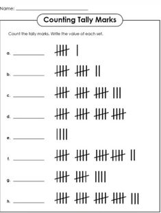 the worksheet for counting daily marks is shown in black and white, with numbers on