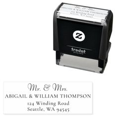 a black and white business stamper with the words, mrs marilyn monroe on it