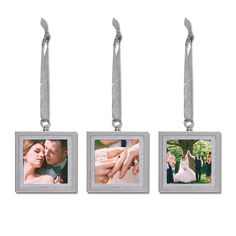 PRICES MAY VARY. 【DESIGN】: MIMOSA MOMENTS provides elegant and neat metal hanging frames in silver-tone with silver mat with sparkling glitter ribbon. They display 2.5''x2.5'' photo with mat and display 3''x3'' photo without mat . They are wonderful ornaments for wedding or anniversaray parties or banquets. 【QUALITY】: The steel frame features silver-tone electroplated finish, accented with sparkling glitter mat, silver glitter ribbon, real glass and black velvet backing. 【EASY TO USE】: Pictures Bling Picture Frames, Picture Frame Ornament, Frame Ornaments, Frame Ornament, Picture Frame Ornaments, Picture Ornaments, Metal Picture Frames, Picture Frame Sets, Glitter Ribbon