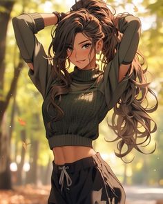 Brown Hair Female, Wallpaper Animes, Popular Hairstyles, Girls Characters, Female Character Design, Beautiful Fantasy Art, Hairstyles For Women