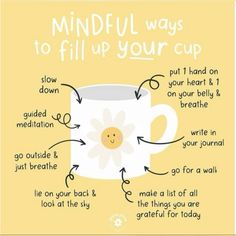 Health And Wellbeing Quotes, Mindful Monday Quotes, Health And Wellbeing Activities, Monday Mindfulness, Wellness Quotes Mindfulness, Mindful Aesthetic, Fill Up Your Cup, Therapy Inspiration, Happiness Mindset