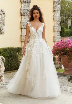 |Mori-Lee-2476-Fiorenza-Wedding-Dress Wedding Dress Ideas For Plus Size Brides, Wedding Dress Medium Size Girl, Wedding Dress Apple Shape, Morilee Wedding Dresses, Ballgown Wedding Dresses, Wedding Ball Gown Dresses, Wedding Dresses Tulle, Mori Lee Bridal, Tulle Ball Gown Wedding Dress