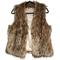 Belle Sky Brown Faux Fur Vest. Size L. See Photos For Measurements. Modeled On My Xs Mannequin 84% Acrylic 16% Polyester Lining Is Polyester Hood And Eye Closure. Excellent Pre-Owned Condition *Pictured With A Nwt Zara Jersey Black Dress (L) I Also Have For Sale In My Closet. 2228 Annie Costume, Brown Fur Vest, Brown Faux Fur Vest, Sky Brown, Faux Fur Vest, Faux Fur Vests, Fur Vest, Faux Fur, Jackets For Women