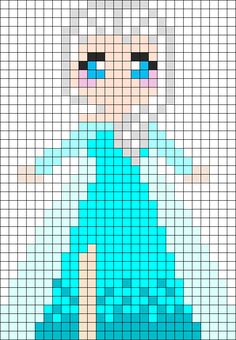 Perler Bead Designs, Art Templates, Motifs Perler, Pola Amigurumi, Right Angle Weave, Bead Sprite, Hama Beads Patterns, Frozen Princess