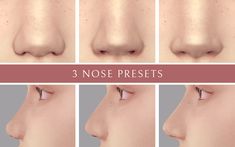 six nose presets are shown in four different positions, including the nose and upper lip