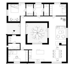 the floor plan for a house with two rooms and one living room, which is divided into