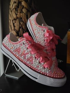 Converse tends to run large please make sure you check your size due to Converse tends to run a size large.  These are custom made and non-refundable. Blinged Shoes, Decorated Converse, Customized Converse, Rhinestone Converse, Mickey Shoes, Aka Sorority Gifts, Bedazzled Shoes, Chuck Taylor Shoes, Tie Sneakers