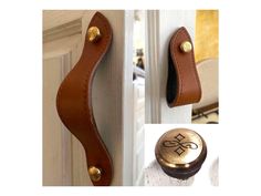 the door handle is made from leather