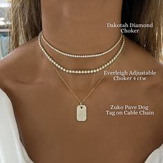 This beauty is truly exquisite, and will surely turn heads. Though it can make a mesmerizing statement on its own, it also layers flawlessly. This choker features an adjustable sliding bead to ensure a seamless fit, and versatile wearability. This piece is a showstopper! Metal: 14k White Gold / 14k Yellow Gold / 14k Rose Gold Round Brilliant Cut Natural Diamonds: Approx. 3 ctw G/H Color and SI1/2 Clarity Diamonds Length: 15.50 inches at the longest. Features 7 inches of diamonds and an adjustabl Gold Choker With Diamond Accents, Adjustable Gold Rhinestone Choker Necklace, Gold Diamond Choker With Adjustable Chain, Adjustable Metal Rhinestone Choker, Gold-tone Gold-plated Choker With Adjustable Chain, Collar Chain, Diamond Choker Necklace, Mens Engagement, Diamond Choker