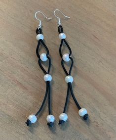 Leather & Pearls Long Dangle Earrings - Etsy Adjustable Dangle Pearl Earrings With Pearl Charm, Handmade Adjustable Pearl Earrings, Adjustable Dangle Pearl Earrings With Ear Wire, Pumpkins Crafts, Diy Pumpkins Crafts, Diy Pumpkins, Acrylic Nails Almond Shape, Almond Acrylic Nails, Almond Shape