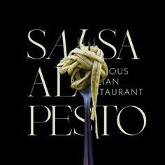 logo for italian restaurant "Salsa al pesto" Gourmet Food Branding, Graphic Design For Restaurants, Restaurant Poster Ideas, Fine Dining Graphic Design, Fine Dining Quotes, Luxury Restaurant Logo Design, Restaurant Ad Design, Restaurant Branding Design Identity, Italian Restaurant Graphic Design