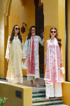 Brand: Saira RizwanProduct Code: SRLL2-24-12 NadinCollection: Saira Rizwan Unstitched Luxury Lawn Vol-02 Summer CollectionFabric: Lawn DESIGN DETAILS: Digital printed n schiffli embroidered lawn shirt front 0.9 yard Digital printed lawn back 1 yard Digital printed lawn sleeves 0.6 yard Digital printed chiffon dupatta 2.7 yards Rotary printed cambric trousers 2.2 yards Accessories: Organza embroidered border for shirt front and sleeves1.8 yards Organza embroidered neckline 1-PC Lawn applique organza laser patch for shirt front 1-PC DISCLAIMER:* Lining, Laces, and Tassels are not included in unstitched variants.* Embellishment items in stitched outfits are subject to market availability.* The actual colors of the outfit may vary from the colors being displayed on your device. CARE INSTRUCTIO Semi-stitched Lawn Suit With Floral Embroidery For Festivals, Semi-stitched Floral Print Lawn Suit For Summer, Semi-stitched Organza Lawn Suit With Resham Embroidery, Semi-stitched Floral Cambric Lawn Suit, Semi-stitched Resham Embroidered Organza Lawn Suit, Pakistani Clothes Online, Pakistani Designer Clothes, Lawn Design, Lace Accessories