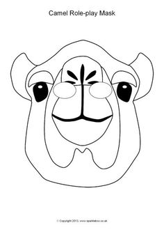 a drawing of a face with the words camel role play mask