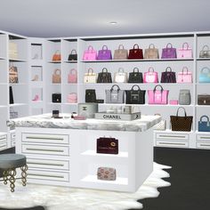 a room filled with lots of purses and handbags