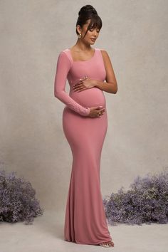 Blush Pink Maxi Dress, Bodycon Maxi Dress, Black Dress Prom, Black Tie Gala, Maternity Style, Party Dress Long Sleeve, Pink Maxi, Bodycon Maxi Dresses, Asymmetrical Neckline