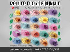 rolled flower bundle for photoshopping and paper crafts