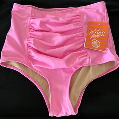 Nwt Kortni Jeane Pink Bikini Bottom Size Small Pink Ruched Swimwear For Sunbathing, Pink Ruched Beachwear Swimwear, Pink Ruched Tankini For Pool, Pink Ruched Swimwear For Swimming, Pink Ruched Swimwear, Pink Ruched Fitted Swimwear, Pink Fitted Ruched Swimwear, Pink Fitted High Waist Tankini, Pink Fitted Lined Tankini