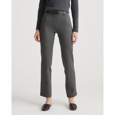 We heard your feedback and added pockets to our favorite ponte pant. Yes, it is the exact same pant, but with functional pockets. If dress pants and yoga pants had a kid - this would be it. The stretchy knit makes these bootcut pants equally appropriate for work or the couch.  | Quince | Women's Ultra-Stretch Ponte Straight Leg Pocket Pants in Charcoal, Size Large, Rayon Straight Leg Work Pants With 4-way Stretch And Pockets, Quince Ponte Pants, Travel Pants With Side Pockets And 4-way Stretch, Non-stretch Straight Leg Pull-on Pants, Pull-on Straight Leg Elastane Pants, Ponte Pant, Professional Pants, Silk Pajamas Shorts, Silk Tee