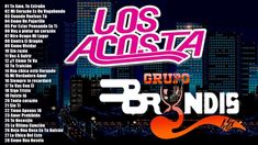 the los acostaa band logo in front of a cityscape at night