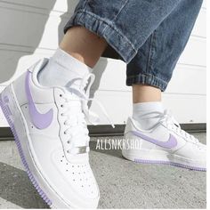 Lilac Purple Air Force 1 - shecustomize Skor Sneakers Nike, Zapatillas Nike Air Force, Buty Marki Nike, Zapatillas Nike Air, Painted Nikes, Skor Sneakers, New Nike Air Force, Dr Shoes, Electron Microscope