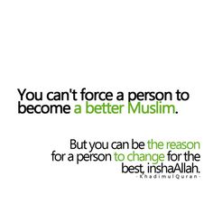 the quote you can't force a person to become a better muslim