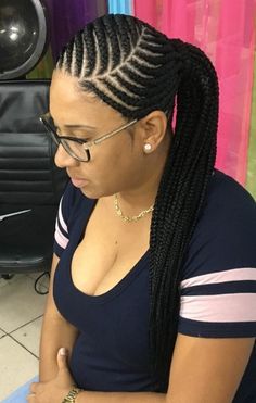 Big Cornrows Hairstyles, Long Cornrows, Cornrow Braid Styles, Cornrow Ponytail, Twisted Hair, Black Ponytail Hairstyles, Feed In Braids Hairstyles, African Hair Braiding Styles, Braided Cornrow Hairstyles