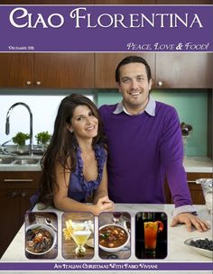 a man and woman standing in front of a kitchen counter with food on the counter