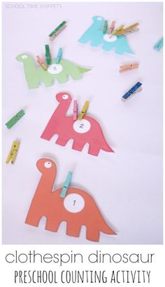 an image of dinosaur counting activity for preschool