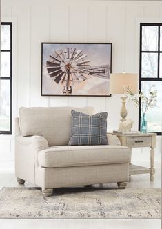 a living room scene with focus on the chair