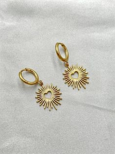 Gender:Women \nMaterial:Stainless Steel \nColor:Yellow Gold \nEarring Studs Materials:Stainless Steel \n Earrings Shein, Women's Earrings, Dangle Earrings, Yellow Gold, Drop Earrings, Sun, Free Shipping, Gold