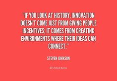 a red background with the quote if you look at history, innovation doesn't come just from giving people