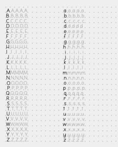 some type of alphabet that is in the middle of a page with dots on it