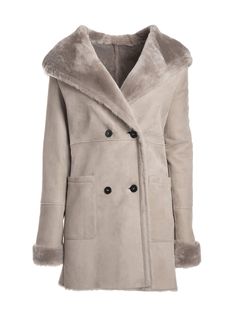 Sophistication and extraordinary warmth, our Emma Italian Merino Shearling Sheepskin Coat will keep you cozy throughout your day. It is crafted with soft Merino sheepskin, this shearling jacket is so warm thanks to the shearling trim at the shawl collar with hood. Chic Shearling Fur Coat For Cold Weather, Luxury Sheepskin Outerwear In Mink Color, Mink Colored Shearling Fur Coat With Faux Fur Trim, Sheepskin Fur Coat In Beige For Cold Weather, Mink-colored Sheepskin Winter Fur Coat, Mink Colored Sheepskin Fur Coat For Winter, Mink Sheepskin Fur Coat With Faux Fur Lining, Winter Mink Color Sheepskin Fur Coat, Winter Mink-colored Sheepskin Fur Coat