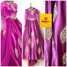 Beautiful Fuchsia Wedding Dress With Trail, Embossed Design With Simulated Golden Pearls & Mesh Work. Long Net Trail On The Gown Connected From Waist. Lining With Ruffles Inside To Keep Gown Fluffy. Long Zipper And Design On The Back Waist. Top It Up With Matching Hijab And Head Piece To Rock Your Islamic Weeding. Modest Wedding Dress, Islamic Wedding Dress. Indian Pakistani Pakistani Full Sleeve Wedding Gown. Measurement: S Waist : 29.13 Inches Bust: 35” Inches Length Front Shoulders: 64” Inche Anarkali Evening Dress With Resham Embroidery For Wedding, Festive Evening Dress With Zari Work For Wedding, Festive Wedding Evening Dress With Zari Work, Pink Ceremony Dress With Intricate Embroidery, Festive Pink Ceremony Dress, Pink Pallu Dress For Wedding, Pink Anarkali Gown For Ceremony, Pink Anarkali Dress For Ceremony, Pink Gown With Pallu For Ceremony