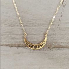 "A unique moon phases pendant on an 18\" sterling silver or gold filled fine link chain. This necklace is of incredible quality. DETAILS Available: Shiny Golden, Sterling Silver or Matte Gold Vermeil Pendant: Width: 1.30\" or 33mm Chain: 1.9mm 18\" fine link chain See EXTRAS for longer chain CHECKOUT *Choose Metal *Add to cart *If ordering more than one necklace, change quantity EXTRAS For a longer chain... https://www.etsy.com/listing/163588132/srerling-silver-chain-add-on0 FEEDBACK LEFT FOR TH Oak Leaf Necklace, Long Stone Necklace, Dog Lover Jewelry, Pet Memorial Necklace, Diy Bangle Bracelets, Golden Moon, Fruit Necklace, Sideways Initial Necklace, Leather Jewelry Diy