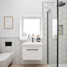 Signature Hexagon Porcelain Pearl White Tiles White Hexagon Tile Bathroom, Hexagon Bathroom Tile, White Hexagon Tile, Hexagon Tile Bathroom, White Hexagon Tiles, 3d Bathroom Design, White Porcelain Tile, Padded Wall, White Tile Floor