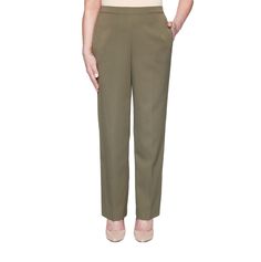 Alfred Dunner Colorado Springs Straight Pull-On Pants Size 10 New Olive Msrp $48.00 Proportioned Short Front Style: Flat Front Features: Comfort Waistband Closure Type: Elastic Back Fit: Straight Fit Pockets: 2 Side Slip Pockets Rise: At Waist Fabric Content: 78% Polyester, 20% Rayon, 2% Spandex Fabric Description: Twill Inseam: Short, 28 In Leg Style: Straight Leg Care: Machine Wash, Tumble Dry Country of Origin: Imported     sku~549 sku~6th-rw-26    (12P) Baby Room Lighting, Spring Shorts, Professional Wardrobe, Petite Pants, Twill Pants, Spring Women, Timeless Gifts, Alfred Dunner, Twill Fabric