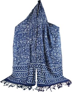 Large Scarf for Women Lightweight Soft Sheer Dabu Floral Shawl Stole Indigo Blue - Sweet Us Celtic Mandala, Art Bags, Rayon Scarf, Floral Shawl, Paisley Tie, Scarf For Women, Art Bag, Casual Evening, Brass Bells