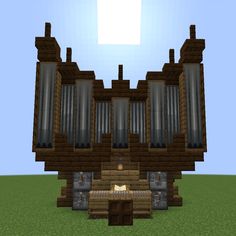 Minecraft Pedestal Design, Minecraft Execution Stand, Minecraft Pipe Design, Jukebox Minecraft Ideas, Minecraft Stained Glass Window Designs, Minecraft Jukebox Ideas, Minecraft Barrel Ideas, Minecraft Memorial Ideas, Minecraft Stage Design