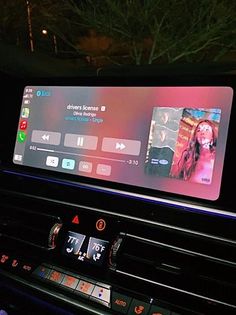 the dashboard of a car with an app on it