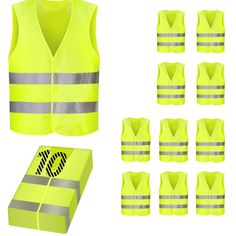 PRICES MAY VARY. √360 Degree Visibility Ensure Safety: The safety vest has 2 reflective strips that wrap 360° around the front and back of the vest. This design improves the visibility of the vest, reduces the incidence of traffic accidents, and effectively protects life and property. √Lightweight and Breathable Material: The safety vest is made of 100% polyester fabric, which is breathable and lightweight and easy to clean. Bright yellow increases the visibility of the safety vest. √Universal S Yelow Vest, Construction Vest, Vest For Men, Reflective Vest, Safety Vest, Construction Worker, Put On, Top Styles, Polyester Fabric