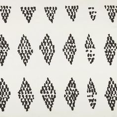 nine black and white designs are shown on a white background, with small dots in the middle