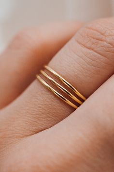 Stacked Rings, Thick Ring, Bold Rings, Space Gift, Stacking Ring Set, Trendy Ring, Gold Filled Ring, Negative Space, Sentimental Gifts